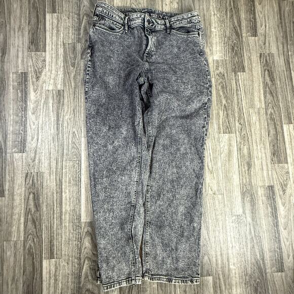 Simply Vera Vera Wang Relaxed Straight Acid Wash Jeans Gray Denim L - Picture 1 of 7